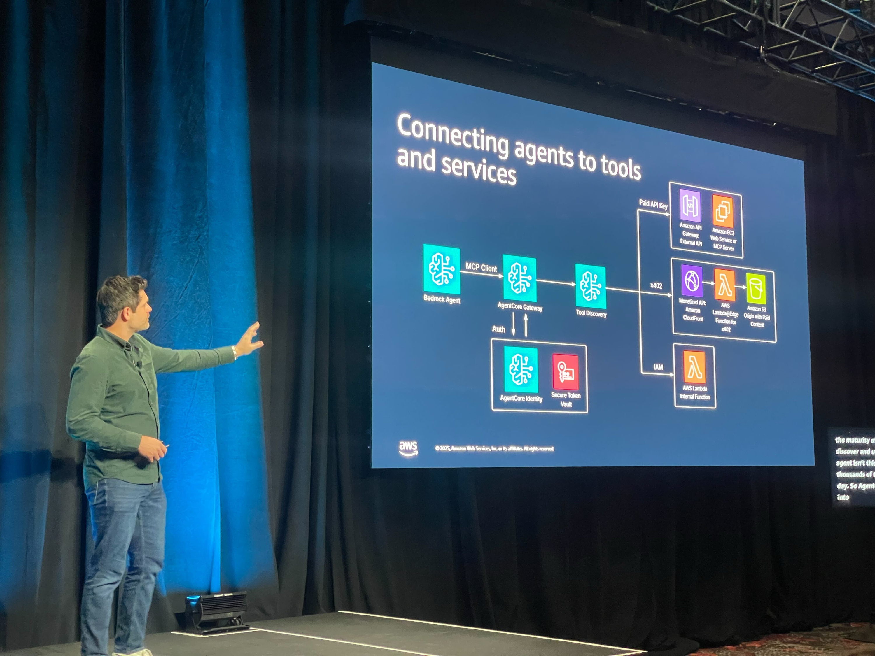 Joshua presenting on connecting agents to tools and services