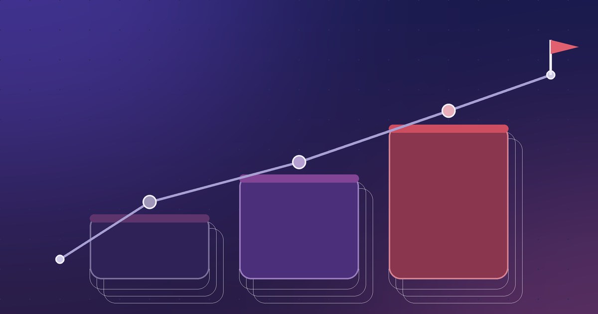 Roadmap illustration showing ascending milestones over 90 days
